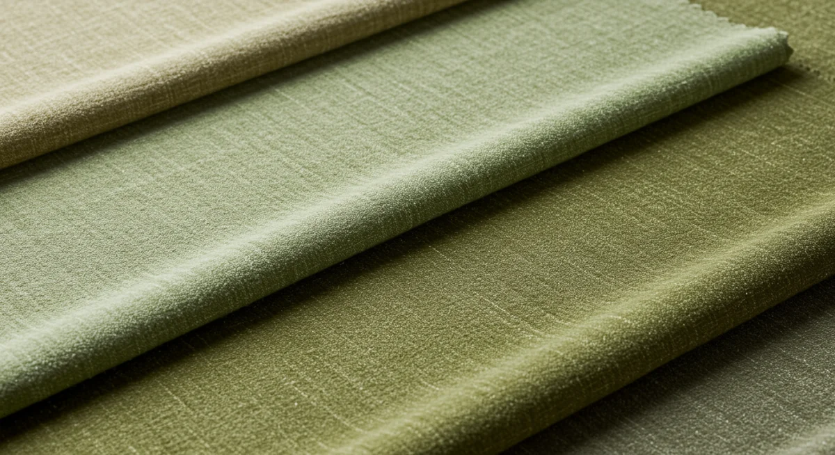 Earthen serenity color palette fabric swatches, natural and sustainable fashion