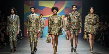 Models displaying bold maximalist fashion trends for 2025 on a runway.