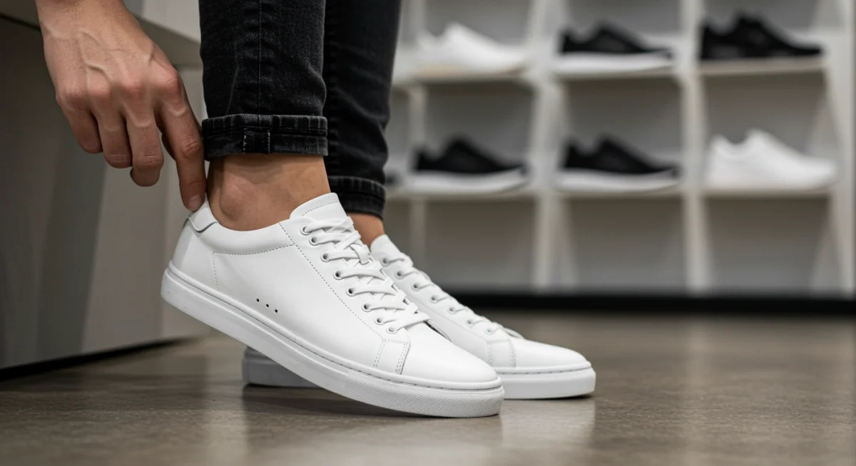 Styling minimalist white sneakers for casual wear
