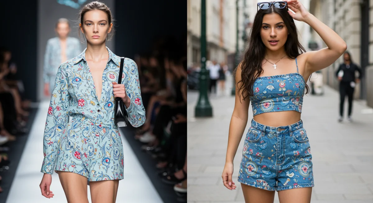 TikTok creator replicating runway fashion, illustrating trend adoption