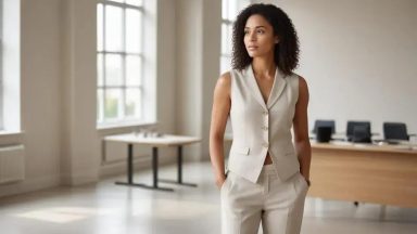linen vest outfits for warm weather office looks made easy